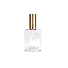 Luxury 30ml 50ml 100ml Square Perfume Glass Bottle with Golden Sprayer